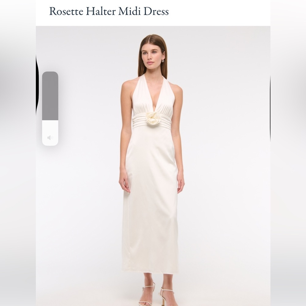 Abercrombie & Fitch Elegant Cream Halter Midi Dress